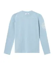 Stone Island Junior Compass Embroidered Long-Sleeved T-Shirt 8Y,14Y,10Y sky-blue