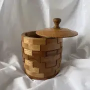 Handcrafted Wooden Large Jar Set With Lid *ONE OF A KIND* STORAGE/HOME DECOR