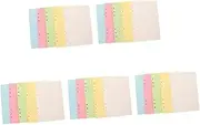 Tofficu 5sets A5 Planner Binder Inserts 6 Hole Punched Wide Ruled Paper 5 Colors Loose Leaf Paper Refills 100sheets*5