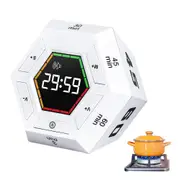 Pomodoro Timer Hexagon Visual Flip Electronic Timer with LED Digital Display
