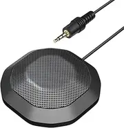 Daseeme Portable 3.5mm Plug Conference Microphone 360° Omnidectional Condenser Computer PC Mic Plug and Play Small Microphone for PC Laptop Video Conference Chatting Gaming Online Class Skype