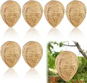 Dummy Wasp Nest, Pack of 6 Hornet Repellent Paper, Weatherproof, Artificial Wasp Nest Bait, Dummy Hornet Nest for Repelling Wasps from Home and Garden, Outdoor