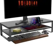 Monitor Stand With Drawer 2tier Monitor Stand Riser With Phone Holder And Cable