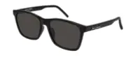 Saint Laurent SL318/F 001 Black/Black Square Men's Sunglasses