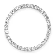 14k White Gold 3/4 Ct. Lab Grown Diamond VS/SI+ G+ Circle Chain Slide Pendant
