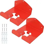 2Pcs Garage Tool Holder Heavy Duty Garden Tool Hook Metal Grass Trimmer Storage Rack Wall Mounted Trimmer Organizer Multipurpose Tool Hanger for Bike Broom Rake Shovel Leaf Blower(orange)