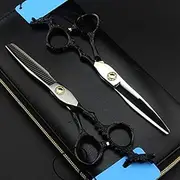 Professional Hair Cutting Shears, 6 inch Professional Japan 440c Black Dragon Handle Set Cutting Barber Haircut thinning Shears Hairdressing Scissors