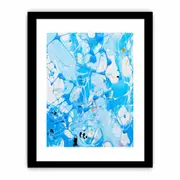 White Blue Dripping Color Framed Art Framed print Art Poster