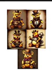5 Steampunk Winnie The Pooh Tags Junk Journal Scrapbook USA Seller