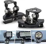 Universal Light Bar Mounting Brackets,Led Work Light Mount Bracket 304 Stainless Steel Without Drilling Adjustable Pillar Hood Clamp Holder for Off Road Car Jeep Truck ATV UTV SUV 2Pack