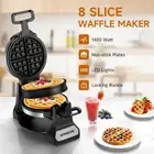 Double Belgian Waffle Maker 180°Flip,Rotating,Nonstick Plates,Removable Drip Tra