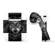 Skins Wraps compatible for Apple Airpods Angry Wolves Pack Howling