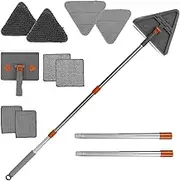 RdjEokf Wall Cleaner Mop , Ceiling Cleaning Tool Duster , Folding Ceiling Cleaning Tool , Triangle Baseboard Scrubber , for Painted Walls, Baseboard, Window, Floor