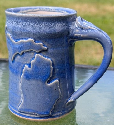 MICHIGAN MUG by TC Pottery Studio - Cobalt Blue Art Glaze - Handmade - Stoneware