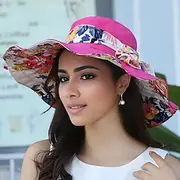 Ladies Summer Beach Hat Oversized Brim Big Edge Outdoor Vacation Travel Hiking Foldable Sun Hat Sun Hat Korean Version Sun Hat Sun Hat UV Protection Sun Hat Wo