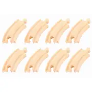 2x 4pc Bigjigs 9.5cm Rail Short Curves Tracks Accessory Kids Wooden Toy 3y+