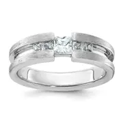 14k White Gold Men's 3/4 carat Diamond Complete Ring