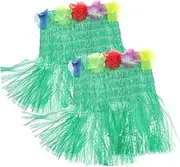 VALICLUD Elastic Grass Skirt Bronkle Dance Costume for Adults Hawaiian Outfits for Women