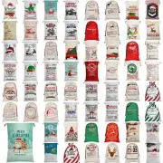 Christmas Santa Sack Reindeer Gift Bag 50x70cm Canvas Hessian Cream Holiday