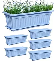 Window Box Planter - Railing Planter Box - Weather Resistant Container Accessories 6X for Gardening Vegetables Balcony Backyard Outside