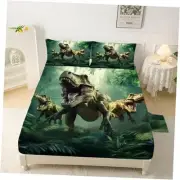 Dino Sheets Set for Boys Soft Microfiber Kids 3D Realistic Twin Dinosaurs-3d