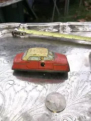Vintage Mini Car Vehicle Clockwork Wind Up Tin Toy No Key