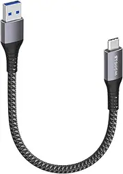 Stouchi USB A to USB C Cable 0.5M Short 10Gbps Data Transfer Fast Charging USB 3.1 Gen 2 USB C to USB Cable for Hard Drive, Type C Cord for iPhone 16 Pro Max 15 Plus Samsung Galaxy S24 S23 SSD 50CM