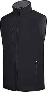 [fit space] Men's Lightweight Vest Softshell Sleeveless Windproof Jacket with Zipper Pcoket Cycling Travel Hiking Running Golf