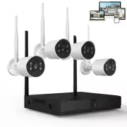 4Pcs Security Wired Camera System, 8CH 3MP NVR Home Security, 1080P IP Security