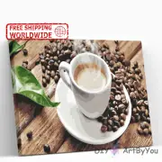 Paint By Numbers Kit Coffee Beans Nature Canvas Beginner Brush Draw DIY Painting