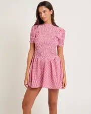 Bonnie Shirred Bubble Mini Dress