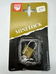 Austin House Secure Mini Brass Padlock 20mm, Travel Safety Lock with 2 Keys