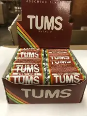 Vintage 1970s Tum’s Antacid Tablets Display NOS Full Unused 36 Rolls