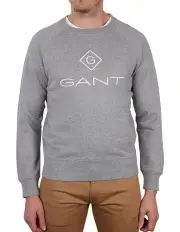 [Gant] Lock-Up Crew Neck Sweatshirt in Grey Melange