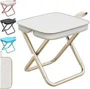 LUKIUP Mini Folding Chair Stool, 28 cm Folding Stool, Foldable Stool for Travel, Hiking, Garden, Fishing, Barbecue, Beach (Khaki)