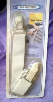 SNUG Sheet Straps Set of Four 4 White Straps Adjusts TO KEEP BEDDING SECURE