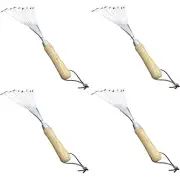 Garden Guru Stainless Steel Hand Rake Tiller with FSC Wood Ergonomic Handle