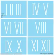 Roman Numeral Stencil 4" Skinny Number Clock Shabby Cottage Vintage Address Home