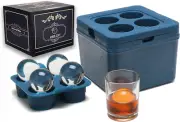 Clear Ice Ball Maker Tray 2" Maker Mold 4 Cavity Large Clear Ice Ball Silicone T