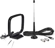 Bingfu FM Radio Antenna with Magnetic Base and AM Loop Aerial for Denon Pioneer Onkyo Yamaha Marantz Indoor Digital HD Radio FM Bluetooth Stereo Receiver AV Audio Vedio Home Theater Receiver Tuner
