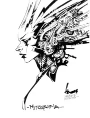 KENNETH ROCAFORT Android Bionic Cyborg Cyberpunk Ex Machina Original Sketch Art