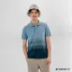 【Hang Ten】男裝-恆溫多功能-銀纖維無縫涼感抗菌除臭漸層短袖POLO衫-淺花紗藍