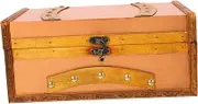 HOODANCOS Vintage Wooden Storage Box with Lid Decorative Retro Treasure Chest for Home Desktop Collections