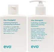 evo The Therapist Hydrating Shampoo & Conditioner - Hydrates, Strengthen and Softens Whilst Improving Shine - Protects Colour Treated Dry Hair, Helps to Detangle - 300ml / 10.1fl.oz