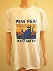 Men's Hawalian Tee Shirt "Pew Pew Madafakas!" Size XL