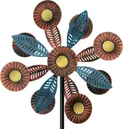 Wind Spinner Kinetic Dual Helix Spinner Outdoor Patio Lawn Garden Art Decoration
