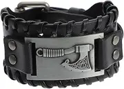 LIFKOME Wristband Man Jewelry Viking Wrist Bands Mens Man Bracelet Wrist Jewelry Man Cuff Bracelets Woven Bracelets Viking Jewelry Man Charm Bracelet Cuff Bracelet for Men Black Zinc Alloy