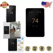 Elegant Black Touchscreen Wi-Fi Thermostat for Efficient Floor Heating Control