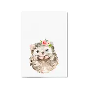 Cute Baby Hedgehog Nursery Animal Gift Wall Art