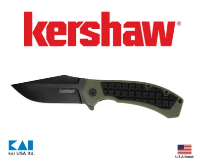 Kershaw 8760 Faultline Folding Knife 3" 8Cr13MoV Black Blade GFN Handle